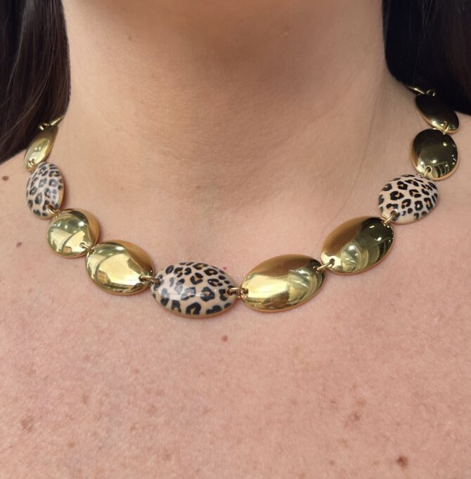 Collana ovale luxury leopardata